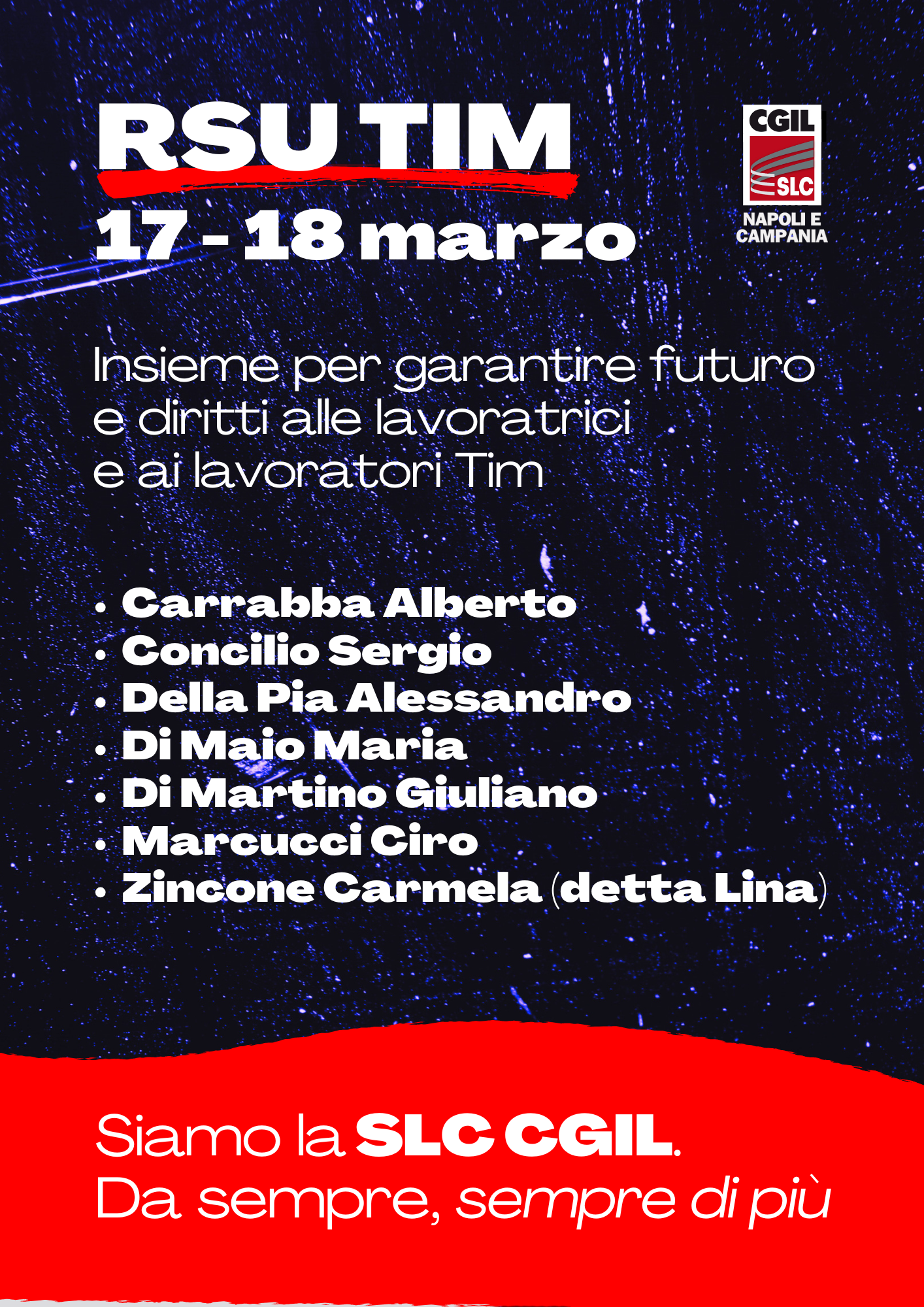 lista candidati rsu tim napoli