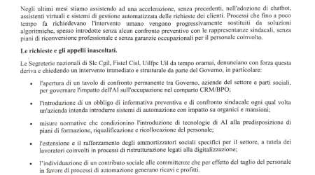 CRISI DEL SETTORE CRM/BPO. Dal 13 al 27 luglio prima mobilitazione delle lavoratrici e dei lavoratori